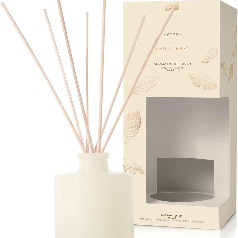 Thymes Petite Diffuser - 4 Fl Oz - Goldleaf Oils Jasmine Rose Lily NEW IN BOX
